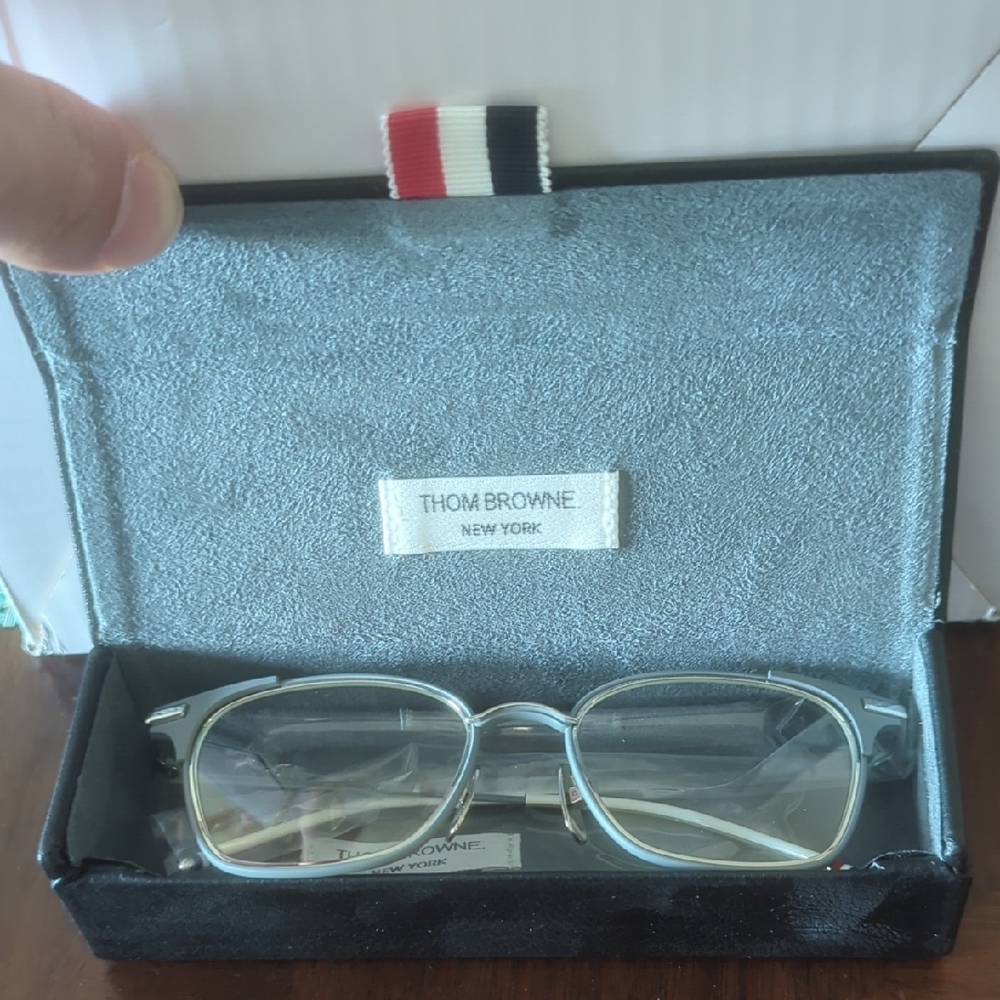 THOM BROWNE TB 107 B-GRY-SLV Matte Grey-Silver Eyeglasses